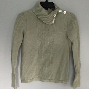 Charter Club Green Crew Neck Sweater with Ribbed Texture